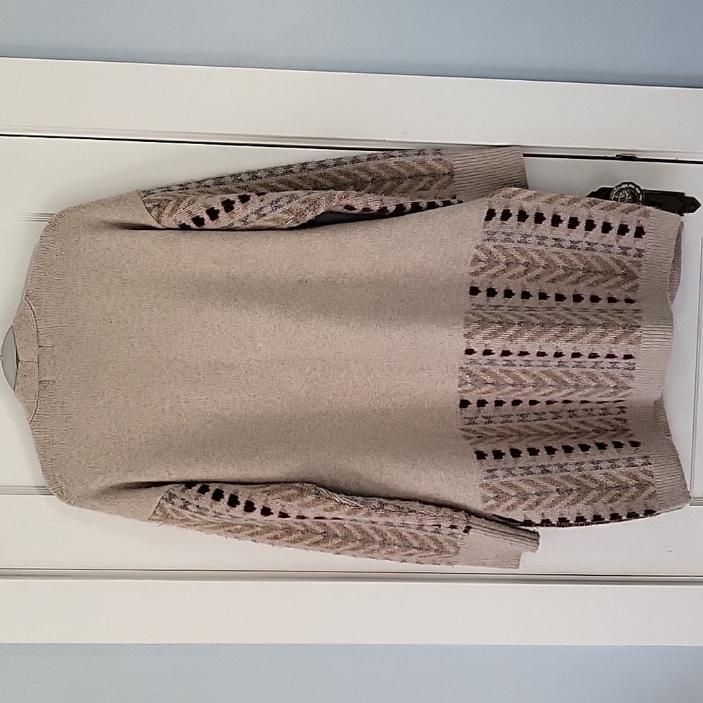 Frye Cream and Brown Patterned Cardigan - Picture 5 of 8